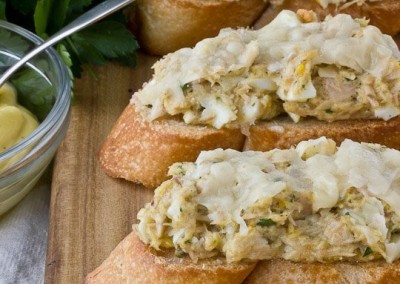 Tuna Melts with Olive Oil Mayonnaise & Parmesan