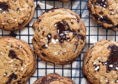Sea Salted Olive Oil Chocolate Chip Cookies