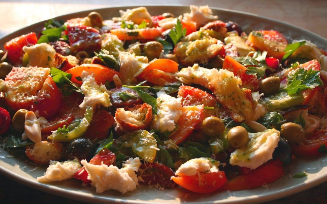 Panzanella Salad with Mozzarella Fresca