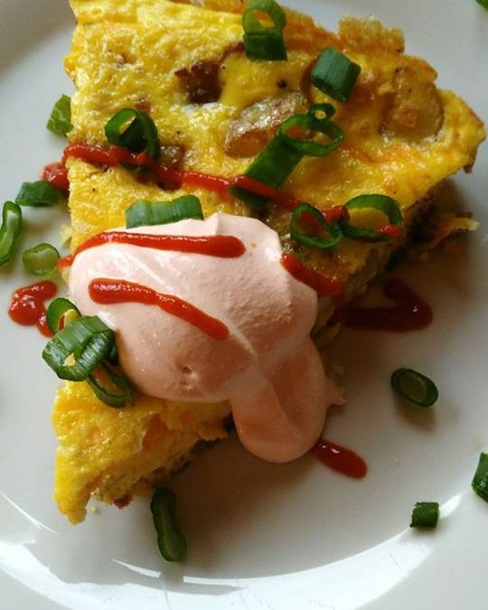 Roasted Red Pepper & Potato Frittata with Harissa Aioli