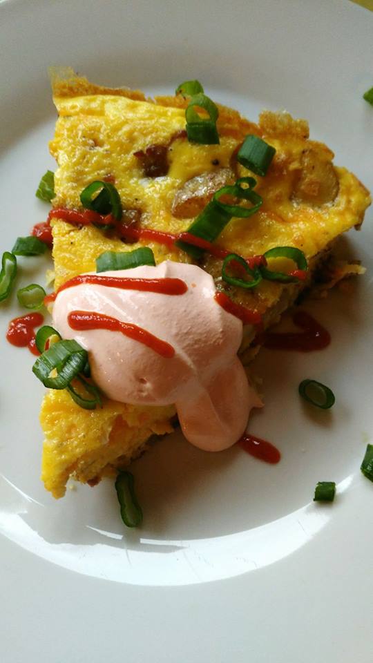 Roasted Red Pepper & Potato Frittata with Harissa Aioli