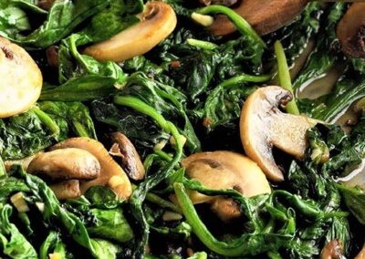 SAUTEED SPINACH AND MUSHROOMS